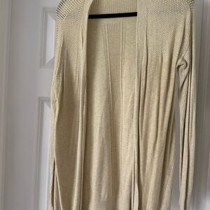 Light Yellow Open-Front Women's Cardigan Sweater